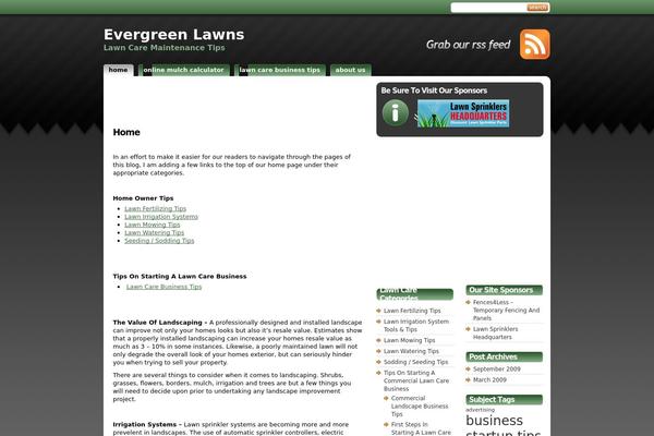 evergreenlawns.com site used Studiopress_green