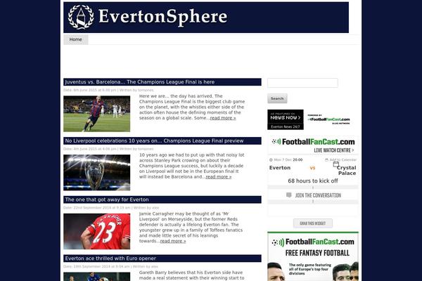 evertonsphere.com site used Sports Responsive