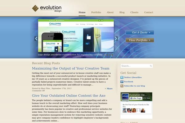Evolution theme site design template sample