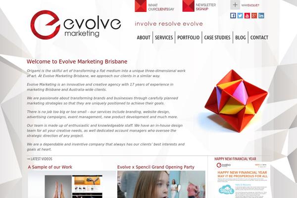 evolve theme site design template sample