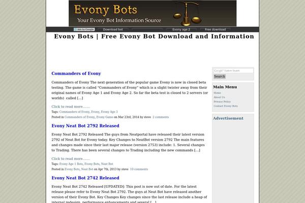 evonybots.com site used Ad Flex Niche