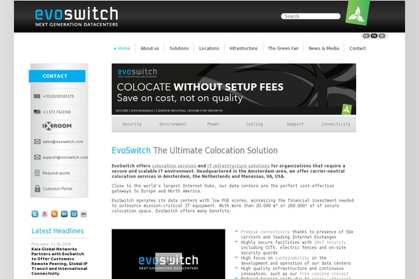 evoswitch.com site used Evoswitch