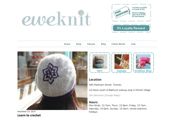 eweknit.ca site used Eweknit-theme