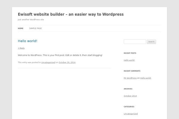 Twenty Twelve theme site design template sample