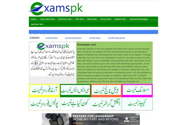 WordPress website example screenshot