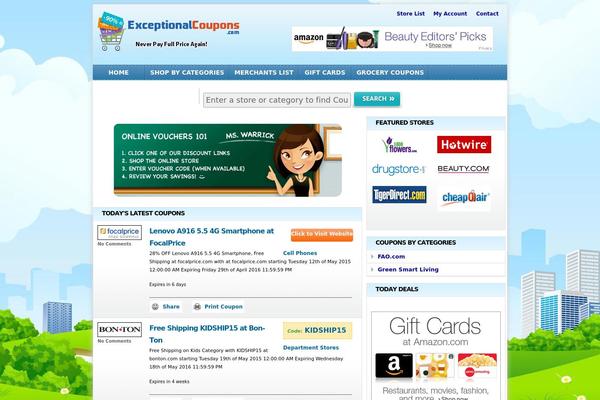 exceptionalcoupons.com site used Couponpress