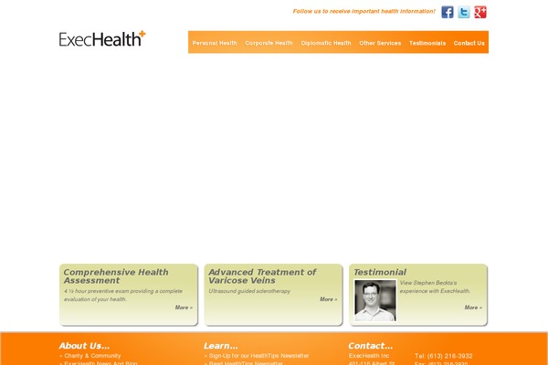 exechealth.ca site used Exechealth