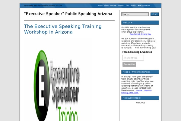 executivespeakingtraining.com site used Blue-gray-white-design