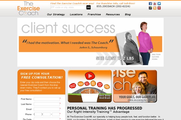 exercisecoach.com site used Exercisecoach