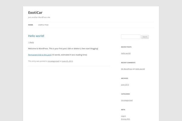 Twenty Twelve theme site design template sample