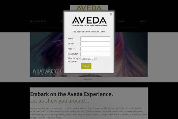 experienceaveda.com site used Aveda-theme