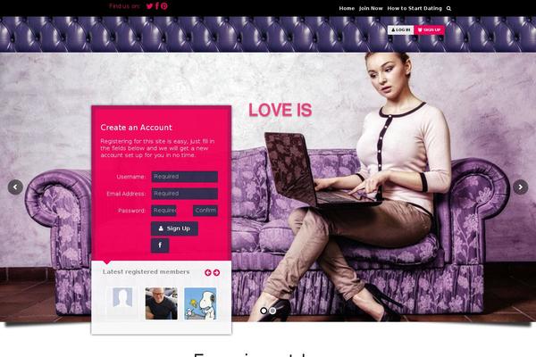 Sweetdate Child theme site design template sample