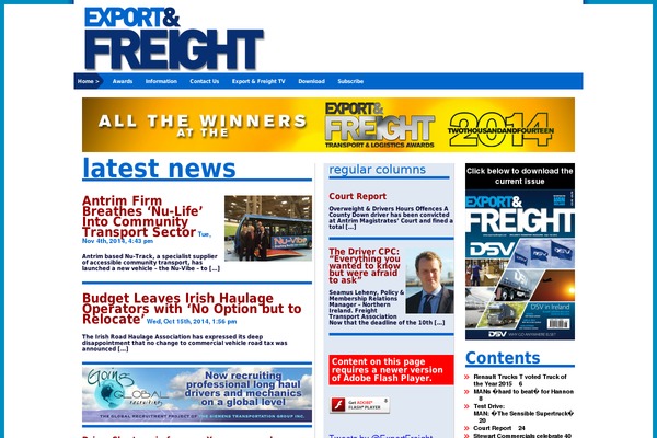 exportandfreight.com site used Export
