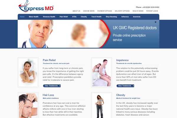 expressmd.co.uk site used Care_child_theme
