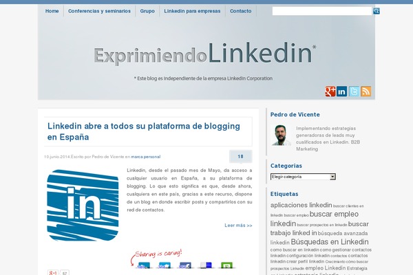 exprimiendolinkedin.com site used Generatepresschildtheme