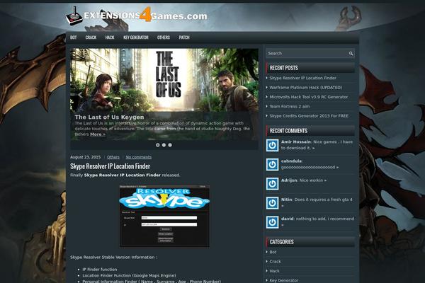 extension4games.com site used Gaming