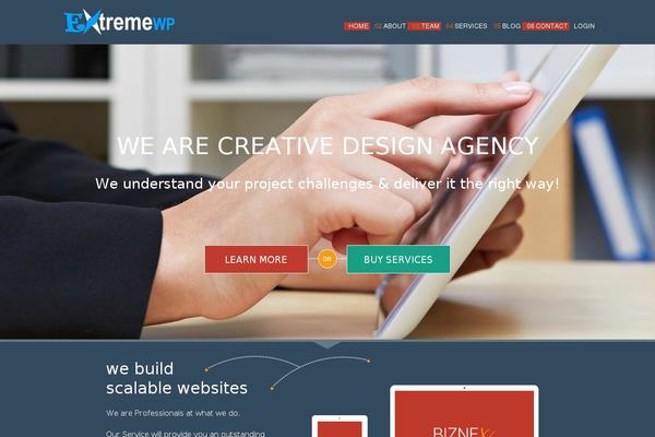 extremewp.com site used Biznex