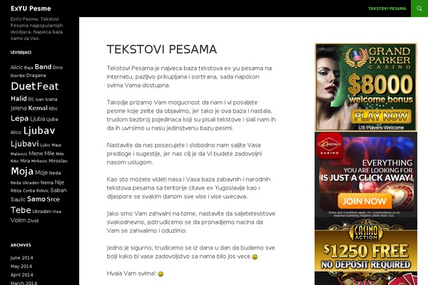 Twenty Fourteen theme site design template sample