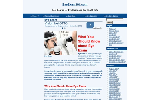 eyeexam101.com site used Adsense100k
