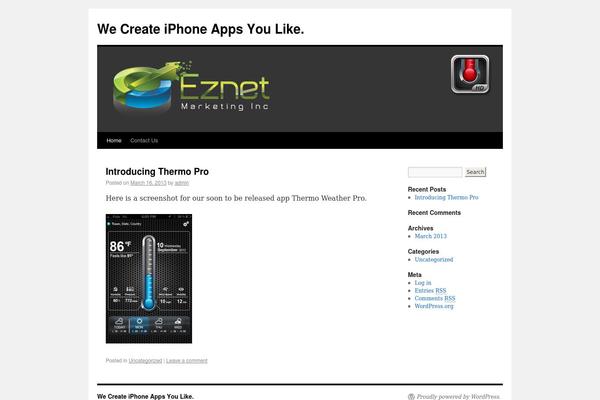 Twenty Ten theme site design template sample