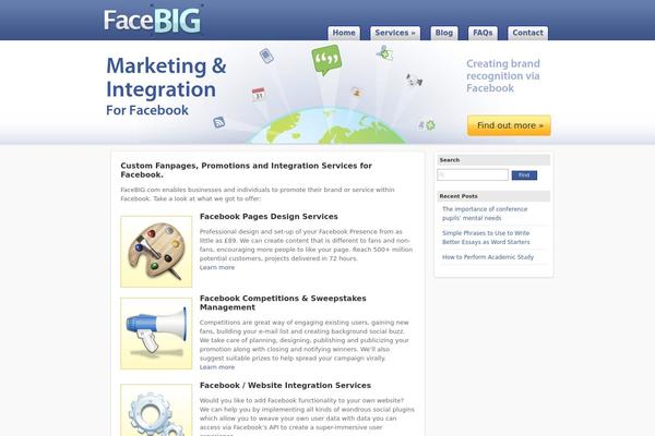 Facebook theme site design template sample