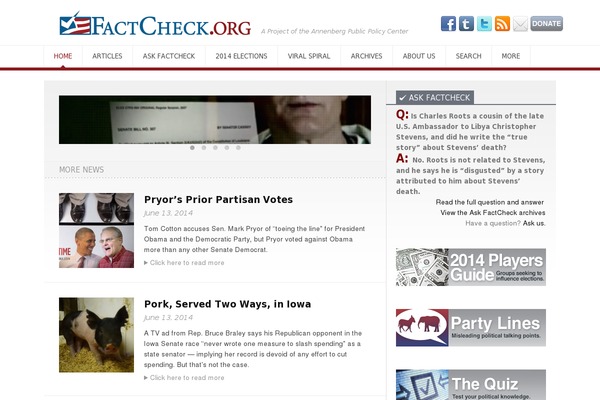 factcheck.org site used Factcheckstrap
