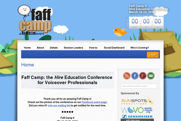 faffcamp.com site used Expo18 Responsive Event Conference WordPress Theme