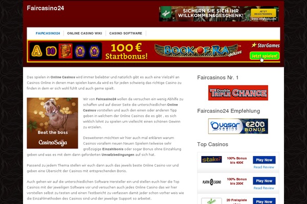 faircasino24.com site used Slots Theme