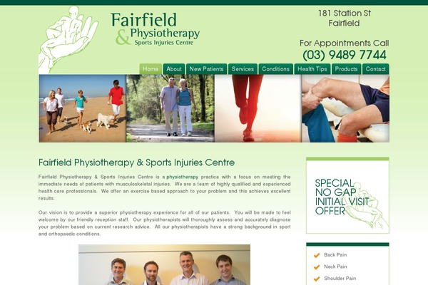 fairfieldphysiotherapy.com.au site used Fairfield