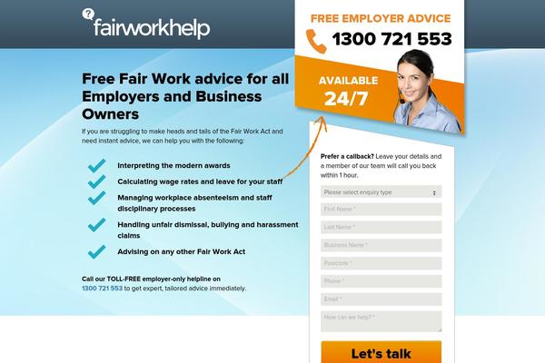 fairworkhelp.com.au site used Fairworkhelp