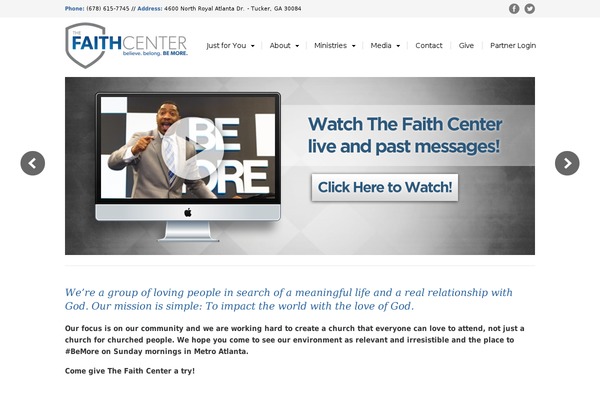 faithcenterinc.org site used Savior