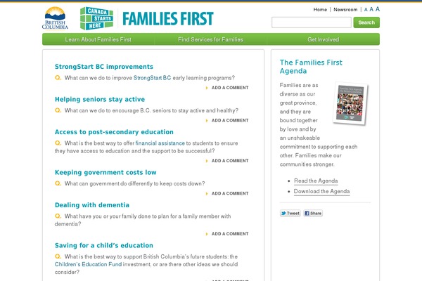 familiesfirstbc.ca site used Gcpe