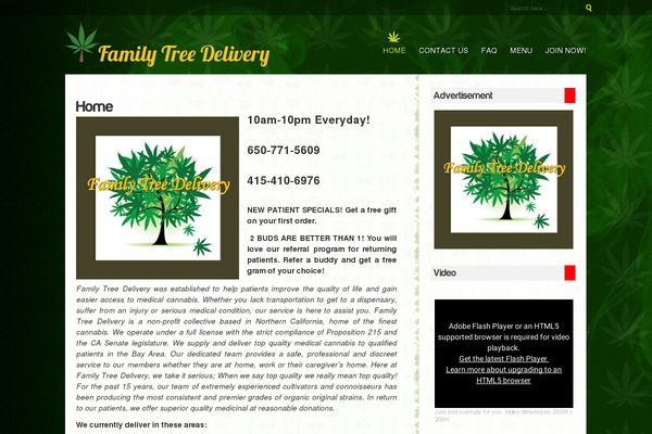 familytreedelivery.com site used Marijuanna