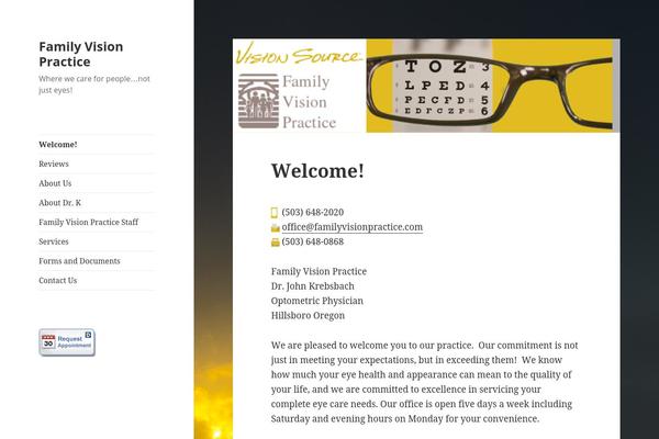 familyvisionpractice.com site used Twenty Fifteen