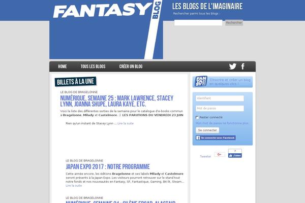 fantasyblog.fr site used Homepage