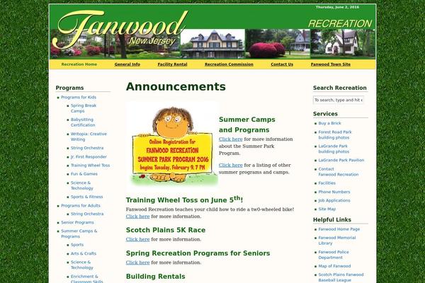 fanwoodrecreation.org site used Fanwood