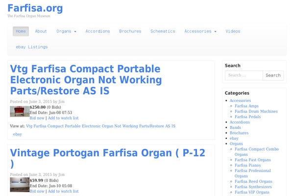 farfisa.org site used Bootstrap-child