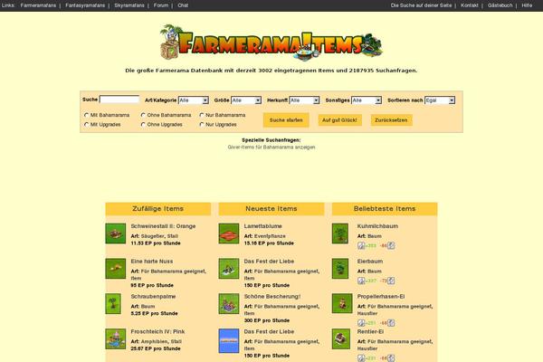 farmeramaitems.com site used Farmdb