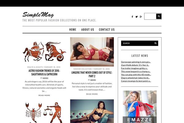 Simplemag theme site design template sample