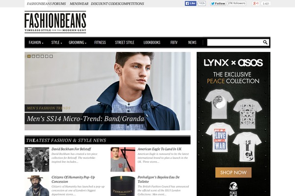 fashionbeans.com site used Newspaperchild