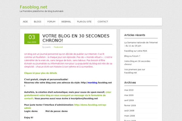 WordPress website example screenshot