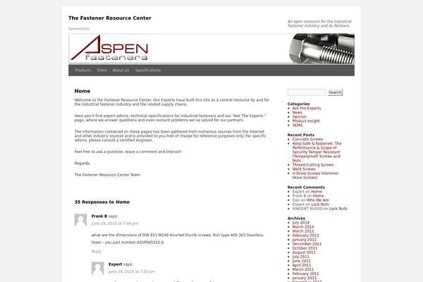fastenerexperts.com site used Aspen