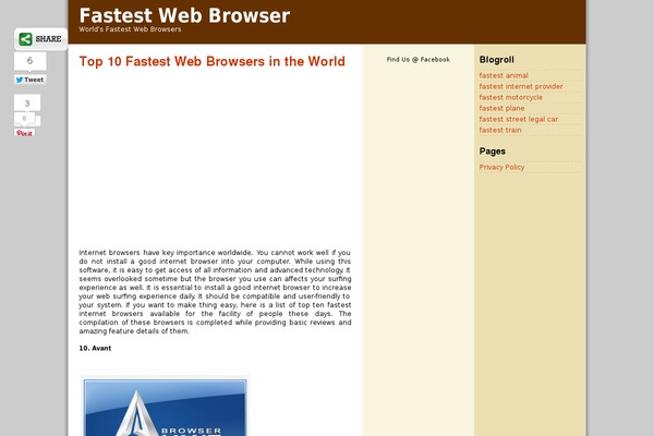fastestwebbrowser.net site used Prosense