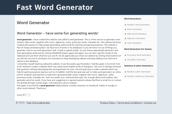 fastwordgenerator.com site used Namegenerator