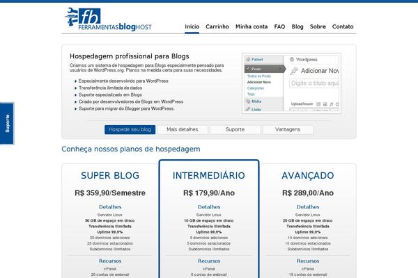 Site using Wc-fbloghost plugin
