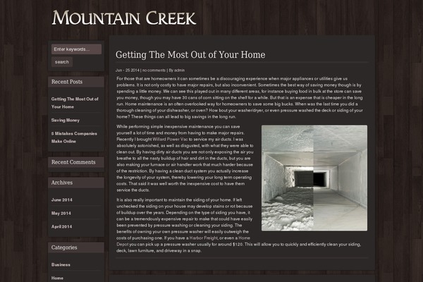 Mountain Creek theme site design template sample