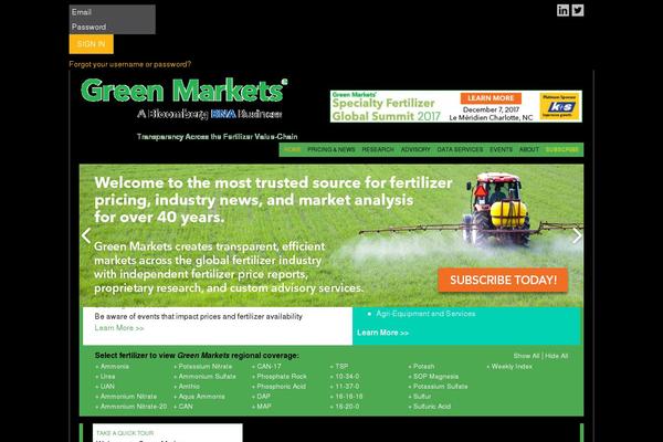 fertilizerpricing.com site used Greenmarkets