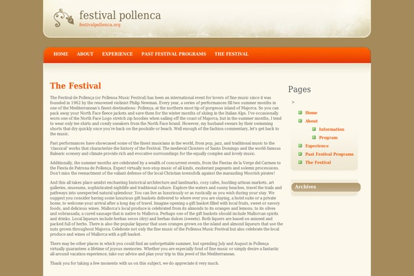 festivalpollenca.org site used Fieldofsand