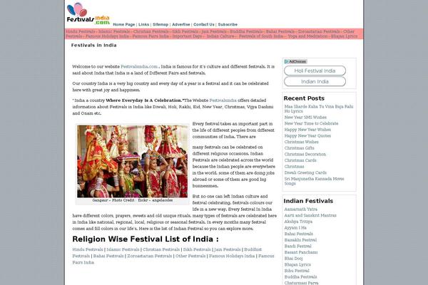festivalsindia.com site used Ad-flex-blog