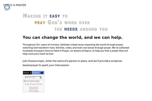 fetchaprayer.net site used Twenty Nineteen